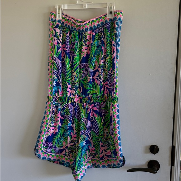 Lilly Pulitzer Rikki strapless tropical floral tiger print romper vacation - Picture 8 of 9